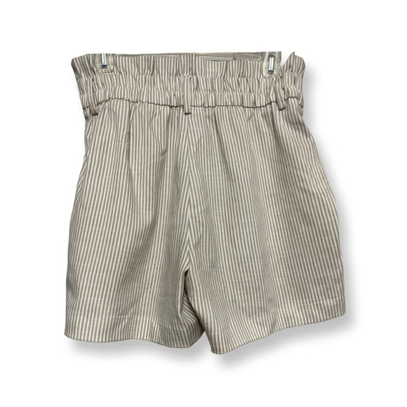 Vero Moda Culottes Shorts Paperbag Waist Pull On Modern Striped Beige/White W M - Picture 7 of 9